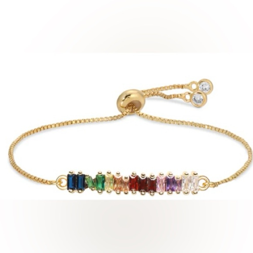 14kt Gold and Multicolor Pride Bracelet Set of 4